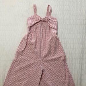 Pink seersucker, summer jumpsuit